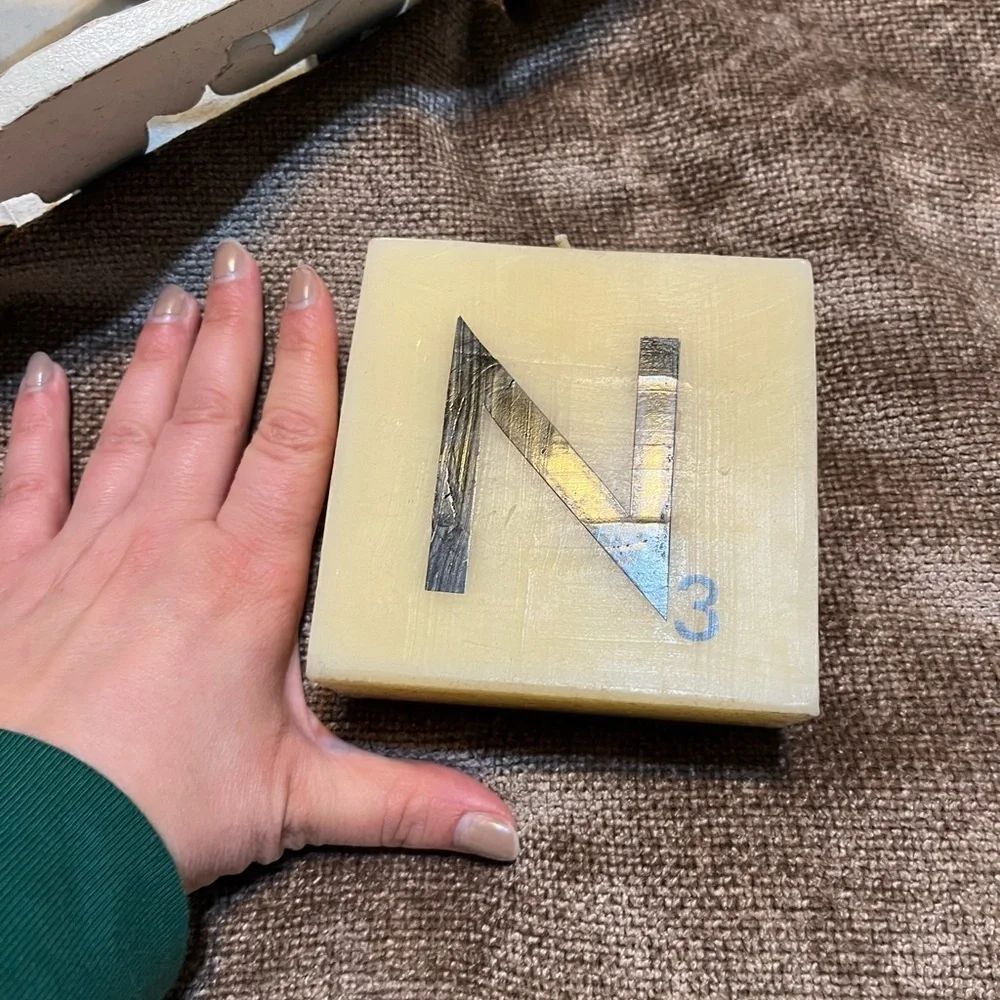 Decorative Scrabble Tile 'Letter N' Candle